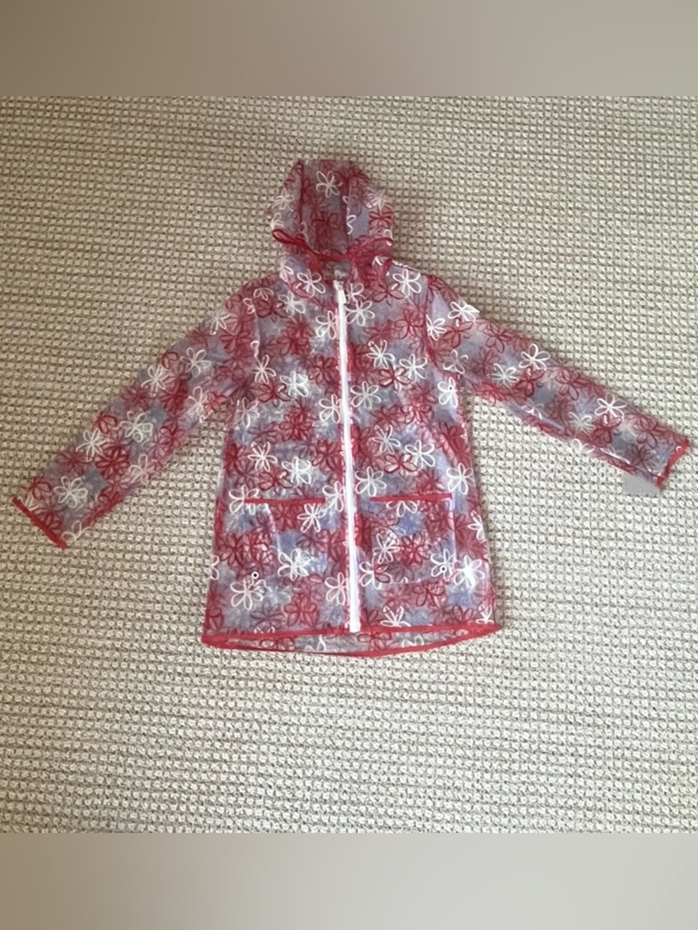New Hunter Kids Clear Floral Raincoat with Hood